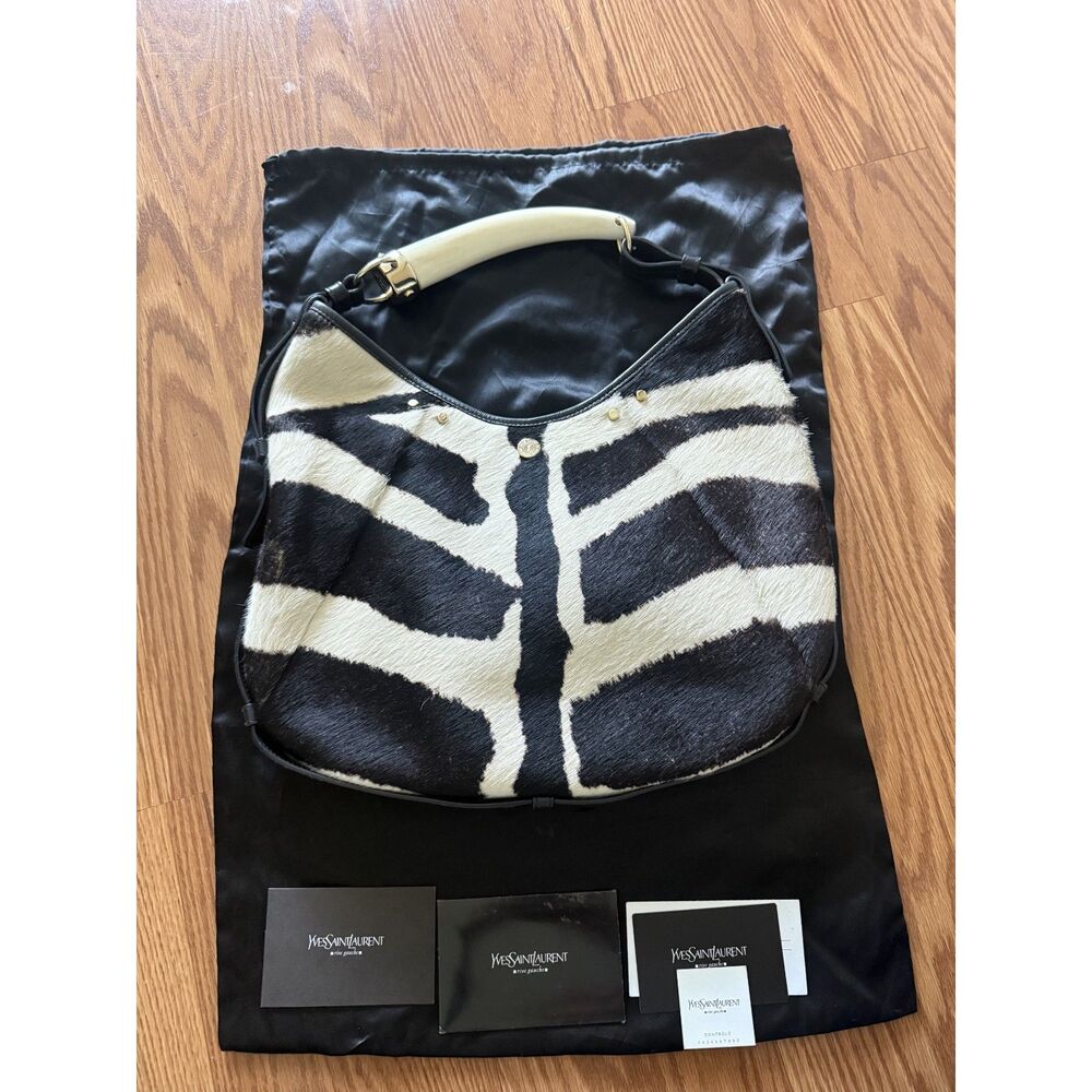 Rare Vintage YSL Mombasa Zebra Pony Hair Horn Handle Tom Ford